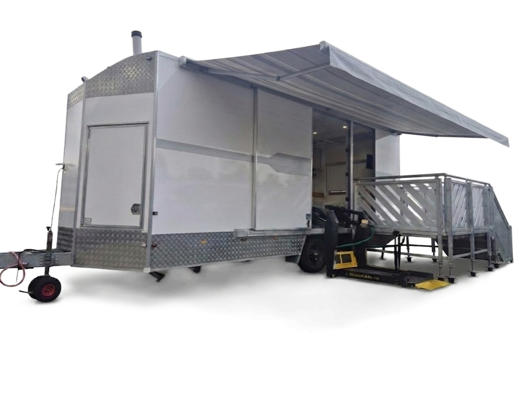 Mobile Access Facility with awning deployed, side view